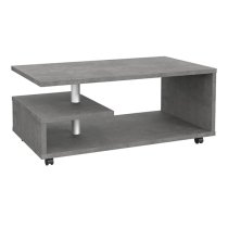 Barletta Wooden G-Shape Coffee Table In Concrete Dark Grey