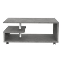 Barletta Wooden G-Shape Coffee Table In Concrete Dark Grey