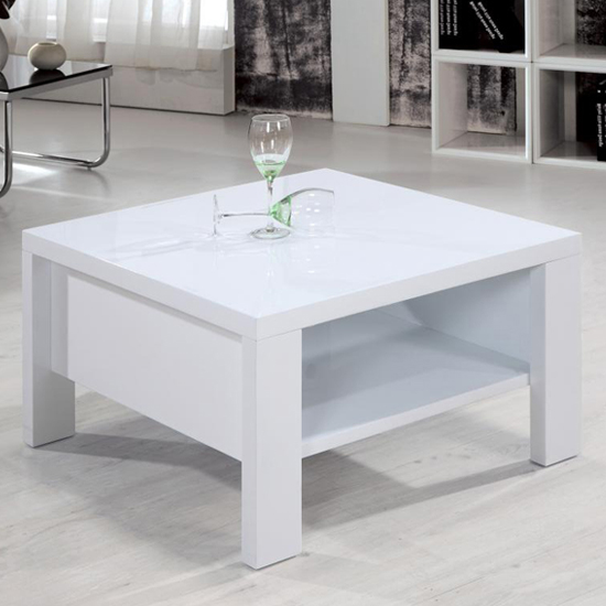 Pahukum High Gloss Coffee Table Square In White