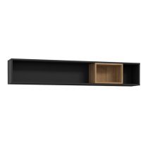 Harbor Wooden Wall Shelf In Matt Black And Riviera Oak