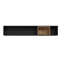 Harbor Wooden Wall Shelf In Matt Black And Riviera Oak