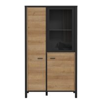 Harbor Display Cabinet Small In Matt Black And Riviera Oak