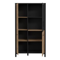 Harbor Display Cabinet Small In Matt Black And Riviera Oak