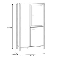 Harbor Display Cabinet Small In Matt Black And Riviera Oak