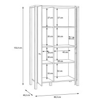 Harbor Display Cabinet Small In Matt Black And Riviera Oak