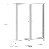 Harbor Display Cabinet Extra Wide In Matt Black And Riviera Oak