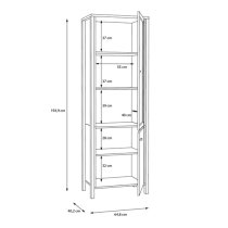 Harbor Display Cabinet Wide In Matt Black And Riviera Oak