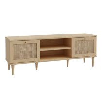 Cassis Wooden TV Stand With 2 Doors In Light Oak Effect