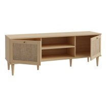 Cassis Wooden TV Stand With 2 Doors In Light Oak Effect