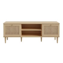 Cassis Wooden TV Stand With 2 Doors In Light Oak Effect