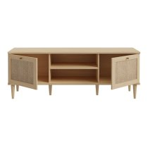 Cassis Wooden TV Stand With 2 Doors In Light Oak Effect