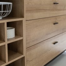 Harbor Sideboard Large 1 Door 3 Drawers In Black Riviera Oak