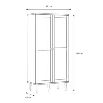 Cassis Wooden Wardrobe With 2 Doors In Light Oak Effect