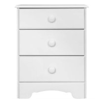 Naxos Wooden Bedside Cabinet 3 Drawers In White