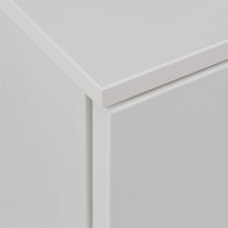 Salter High Gloss Bedside Cabinet 2 Drawers In White