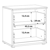 Salter High Gloss Bedside Cabinet 2 Drawers In White