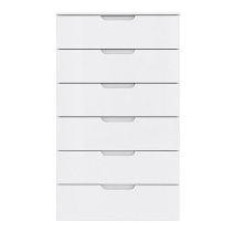 Salter High Gloss Chest Of 6 Drawers In White