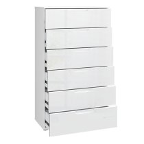 Salter High Gloss Chest Of 6 Drawers In White