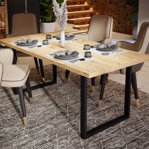 Narva Wooden Dining Table Rectangular In Spica Oak