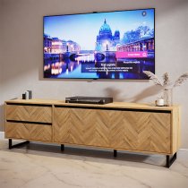 Narva Wooden TV Stand 1 Door 2 Drawers In Spica Oak