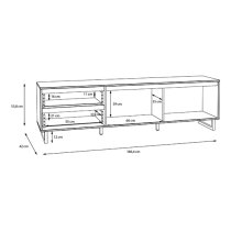 Narva Wooden TV Stand 1 Door 2 Drawers In Spica Oak