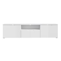 Salter High Gloss TV Stand 2 Doors 1 Drawer In White