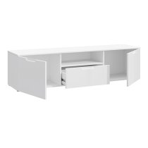 Salter High Gloss TV Stand 2 Doors 1 Drawer In White