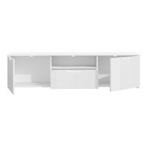 Salter High Gloss TV Stand 2 Doors 1 Drawer In White