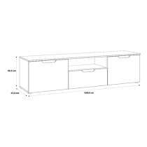 Salter High Gloss TV Stand 2 Doors 1 Drawer In White