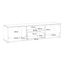 Salter High Gloss TV Stand 2 Doors 1 Drawer In White