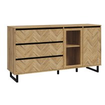 Narva Wooden Sideboard 2 Doors 3 Drawers In Spica Oak