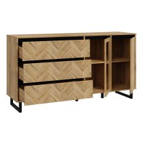 Narva Wooden Sideboard 2 Doors 3 Drawers In Spica Oak