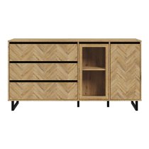 Narva Wooden Sideboard 2 Doors 3 Drawers In Spica Oak