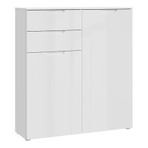 Salter High Gloss Sideboard 2 Doors 2 Drawers In White