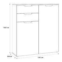 Salter High Gloss Sideboard 2 Doors 2 Drawers In White