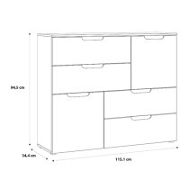 Salter High Gloss Sideboard Abstract 2 Doors 4 Drawers In White