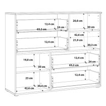 Salter High Gloss Sideboard Abstract 2 Doors 4 Drawers In White