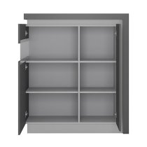 Lyco Gloss Display Cabinet Left In Platinum Light Grey And LED