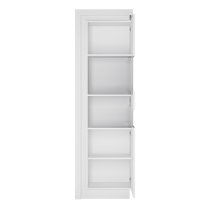 Lyco High Gloss Tall Display Cabinet Right In White With LED