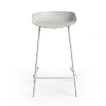 Reims Plastic Bar Stool In Grey With Metal Legs