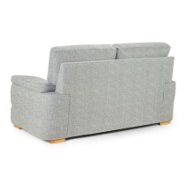 Berla Fabric 2 Seater Sofa With Wooden Legs In Silver