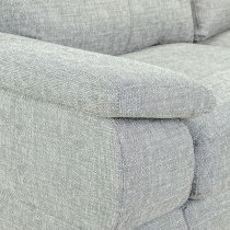 Berla Fabric 2 Seater Sofa With Wooden Legs In Silver