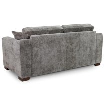 Accra Velvet 3 Seater Sofa With Solid Wood Frame In Grey