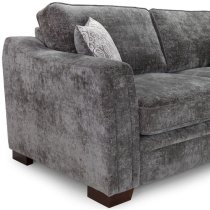 Accra Velvet 3 Seater Sofa With Solid Wood Frame In Grey