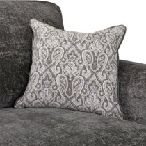 Accra Velvet 3 Seater Sofa With Solid Wood Frame In Grey