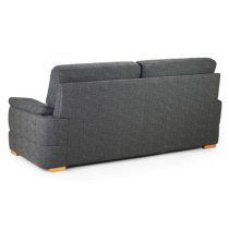 Berla Fabric 3 Seater Sofa With Wooden Legs In Slate