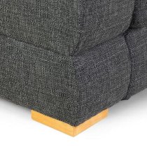 Berla Fabric 3 Seater Sofa With Wooden Legs In Slate