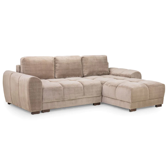 Ambon Plush Velvet Corner Sofabed Universal In Mocha