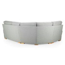 Berla Fabric Corner Sofa Left Hand With Wooden Legs In Silver