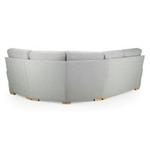 Berla Fabric Corner Sofa Right Hand With Wooden Legs In Silver